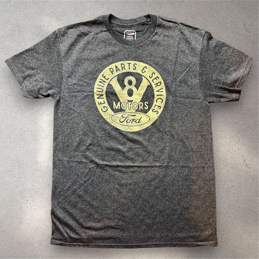 Ford Genuine Parts & Services V8 Motors Graphic T-Shirt Mens Medium Gray Heather